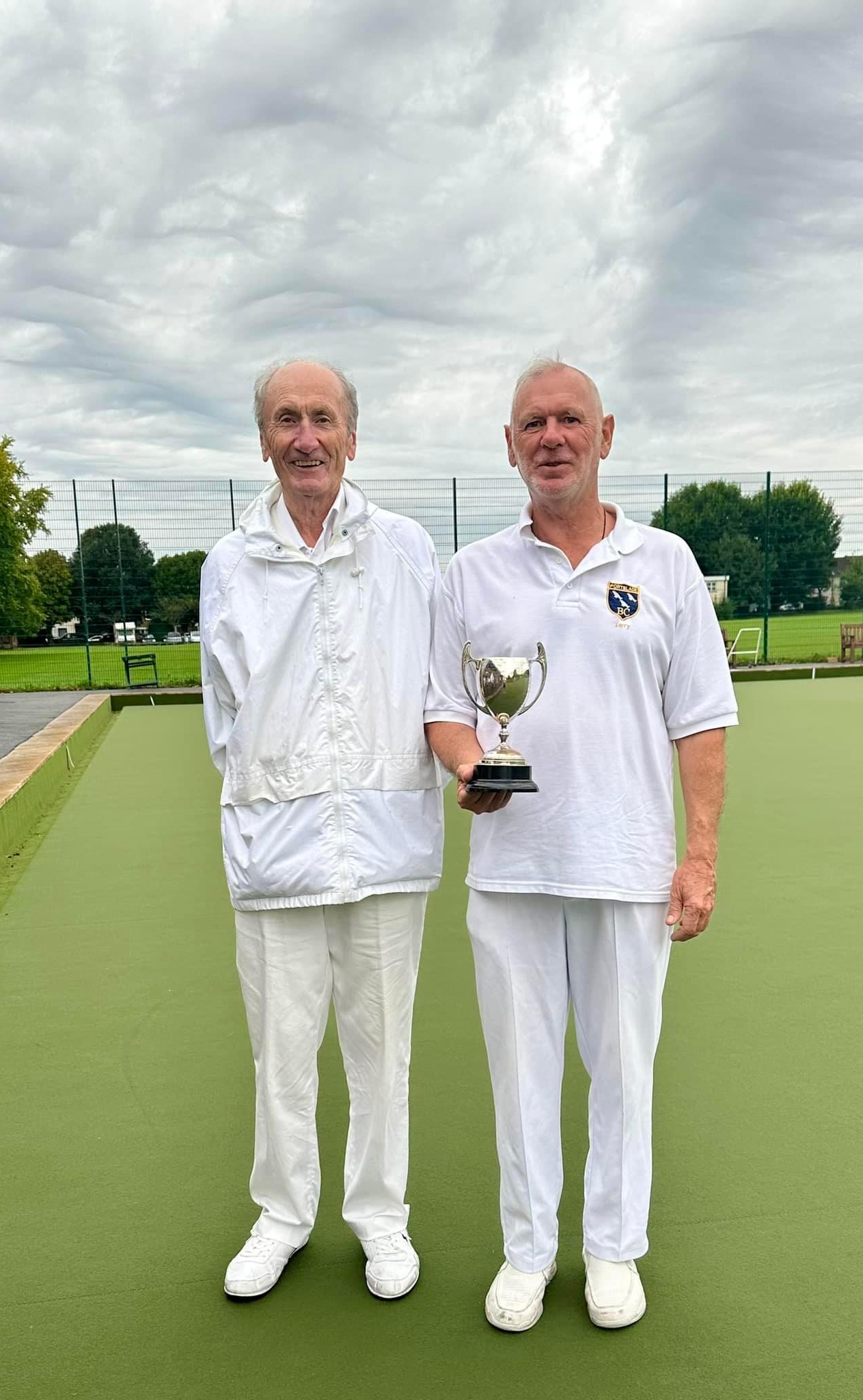 2 wood competion 2024. Winner Terry Elston (r), runner-up Adrian Williams (l)