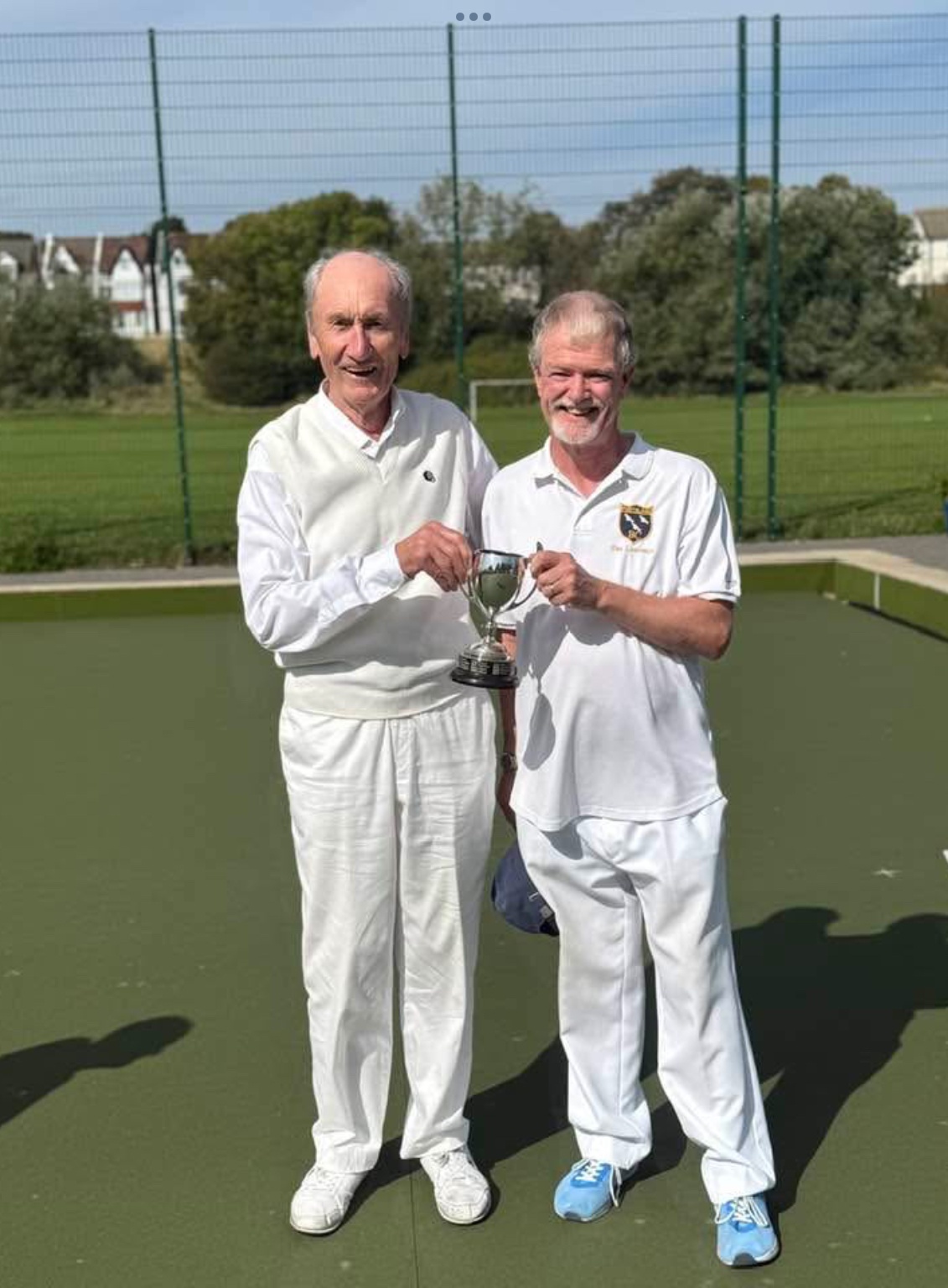 2 wood competion 2025. Winner Adrian Williams (l) Runner up Tim Lawrence (r)